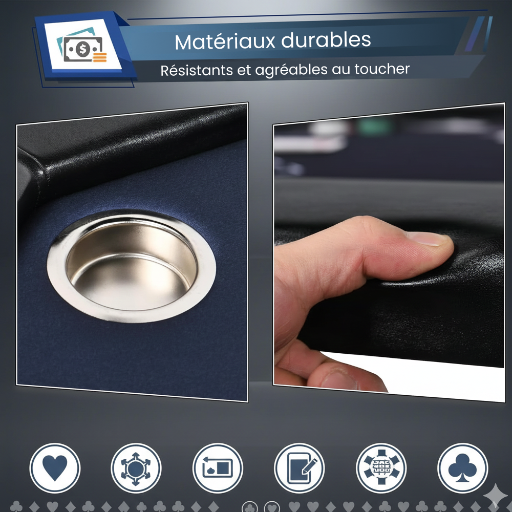Table de poker ronde 130cm pliable