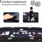 Table de poker 180cm pliable 8 à 10 joueurs